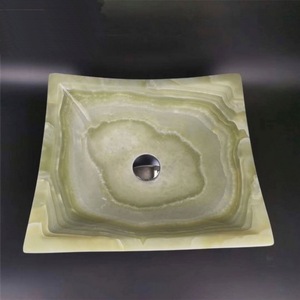 Afghan Green Onyx Modern Square Shaped Luxury Bathroom Sink <b>Basin</b> for Wall Cladding & Kitchen Use Wholesale Supplier Exporter - Product Image 2
