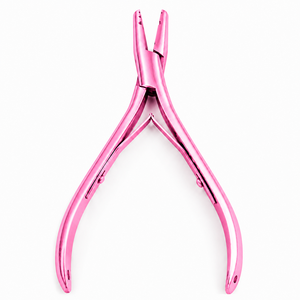 MANAN INSTRUMENTS Pinzas de Acero Inoxidable Rosadas para Instalación y Remoción de Extensiones de Cabello - Product Image 1