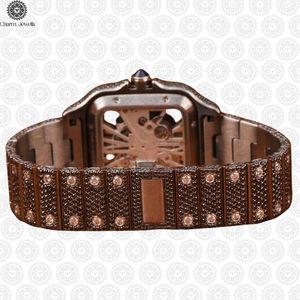 Charm Jewells Luxury Women's Stainless Steel Rectangle <b>Mechanical</b> <b>Watch</b> With Diamond Encrusted Sapphire Crystal Analog Dial - Product Image 4