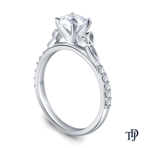 Anillo de Oro de 10K Personalizable con Diamantes (Naturales) Estilo Vintage, Nudo de Amor con Detalles Laterales y Diamante Central (Natural) OEM - Product Image 2