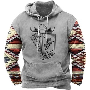 Nouveau Sweat à Capuche Homme en Polyester et Coton Tissé, Imprimé Dessin Animé, Coupe Oversize, Style Vintage, Respirant - Product Image 5