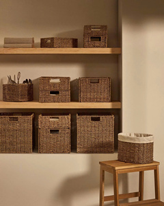 Oval Seagrass Small Storage <b>Baskets</b> With Cotton Liner Handcrafted Eco-Friendly Minimalist Design Multi-Purpose Organize - Product Image 4