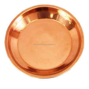 Assiette de culte rituelle en cuivre pur, modèle Thali, pour la Puja, approvisionnement en gros - Product Image 2