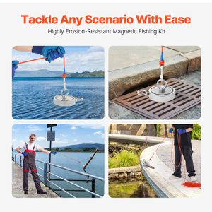 Kit da Pesca Magnetica a Doppia Faccia da 907 Kg (2000 LBS) con Magneti al Neodimio Potenti e Accessori per la Pesca Magnetica, Forza di Trazione per Terre Rare - Product Image 6