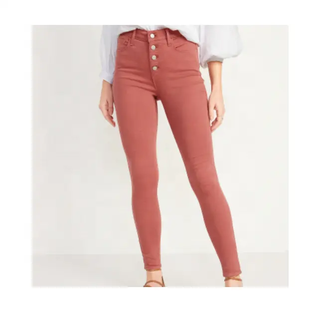 Extra hoch taillierte dehnbare rote Farbe Super Skinny Jeans für Frauen zu angemessenen Preisen erhältlich