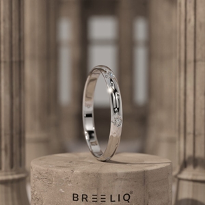 แหวนทองคำแท้ 14K ประดับเพชรเลี้ยงในห้องปฏิบัติการ ลายดาวสลัก พร้อมแถบเพชรฝังแบบมินิมอล สไตล์วินเทจ สามารถสวมซ้อนกันได้ เหมาะสำหรับแหวนแต่งงาน - Product Image 1