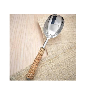 Cucharas de ratán y acero inoxidable, cubiertos de calidad alimentaria, juegos de cubiertos de acero inoxidable. - Product Image 4