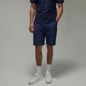 Shorts Bermuda en coton bleu marine uni pour homme, taille élastique, décontractés, respirants, taille mi-haute avec poches, unisexe - Product Image 1