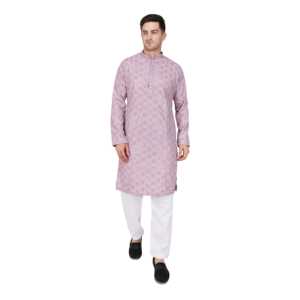 Men's Premium Rayon Embroidered Long Kurta <b>Pajama</b> <b>Set</b> | Full Sleeve Breathable Traditional Ethnic Wedding Festival Groom Wear - Product Image 2