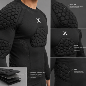 X Sports City Rugby – Sous-vêtements rembourrés noirs et turquoise, anti-humidité, séchage rapide, respirants, sans manches, toutes saisons - Product Image 3