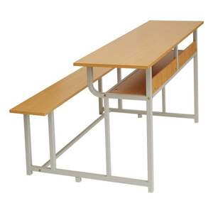 Conjunto de Escritorio Alto y Banco Modernos Minimalistas, Estructura de Acero, Superficie de Madera, Ecológico, Duradero, Muebles Comerciales de Metal Drake - Product Image 2