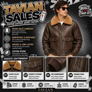 Blouson aviateur en cuir véritable marron pour homme avec col en peau de mouton, blouson de pilote vintage en peau d'agneau de qualité supérieure - Product Image 6