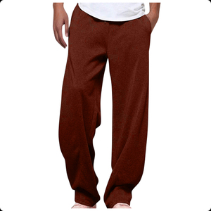 Pantalon de survêtement en velours côtelé marron pour homme, taille élastique, décontracté, avec poches latérales, poids moyen, respirant, pour l'automne - Product Image 5