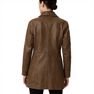 Womens <b>Brown</b> Sheep Skin <b>Leather</b> <b>Jacket</b> Slim Fit Biker Style Asymmetrical Zipper ODM Stylish Winter Fashion Casual Outerwear Mod - Product Image 3