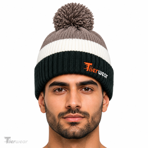 High Quality Custom Knitted Hats Chenille Jacquard Weave <b>Beanies</b> <b>with</b> <b>Pom</b>-poms Colorful Striped Thermal Winter Hats for unisex - Product Image 1