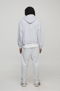 Sudadera con capucha de algodón 100% de invierno, de peso pesado, con logotipo bordado personalizado, lavado ácido, corte holgado, ajuste regular, con cremallera y hombros caídos. - Product Image 2