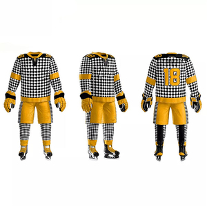 Ensembles d'uniformes de hockey sur glace de qualité supérieure, conçus sur mesure, 100% polyester, écologiques, respirants, à séchage rapide, antibactériens, 240g - Product Image 6