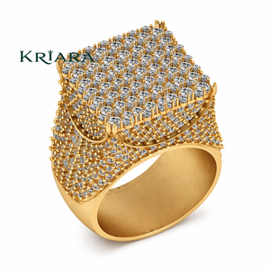 Anillo de Diamantes Plateado en Plata 925 para Hombre, Forma Cuadrada, Estilo Hip Hop, Joyería para Fiesta, Color D - Product Image 4