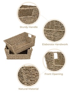 Stackable Seagrass Pantry <b>Baskets</b> for <b>Shelves</b> Handmade Storage <b>Basket</b> Wholesale ecofriendly Made in Viet Nam - Product Image 5