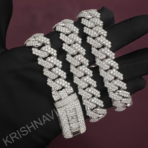 Chaîne cubaine Miami en or 10K avec fermoir personnalisé en diamant de laboratoire VVS 14MM, entièrement sertie de diamants, bijoux hip-hop pour homme, collier de luxe fait main, pour le quotidien - Product Image 1