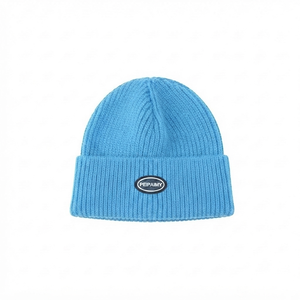 DROGEN EXPORT Bonnet d'hiver unisexe bleu ciel respirant en tissu de haute qualité, 100 % acrylique, style Dobby, épais et élégant - Product Image 1