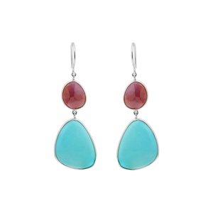 Hermosos Pendientes de Turquesa Genuina con Certificado IGI, Oro Amarillo Sólido de 18k, Joyería para Fiestas y Bodas, el Mejor Regalo para Mujer - Product Image 3