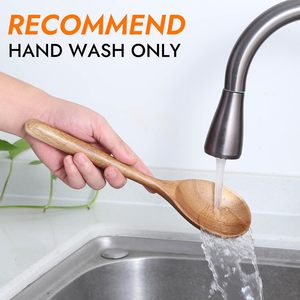 ชุดช้อนทำอาหารไม้ ช้อนเสิร์ฟอะคาเซียสไตล์เรียบง่าย เป็นมิตรกับสิ่งแวดล้อม ไม่ติดกระทะ ภาชนะบนโต๊ะอาหาร ราคาส่งออกจากโรงงานโดยตรง - Product Image 6