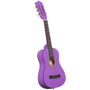 Set de Guitarra Acústica para Principiantes con Púas de Guitarra Redondas Moradas de 30 Pulgadas, Cuerdas, Capo, Estuche, Afinador y Correa - Product Image 5