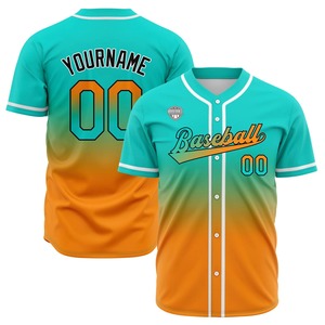 Uniforme de Béisbol Personalizado por Sublimación, Uniforme de Equipo con Botones Completos, Cuello en V, Logotipo Personalizado, Nombre y Número, Proveedor OEM, 100% Poliéster, Hecho en EE. UU. - Product Image 1