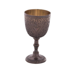 Ensemble de gobelets en laiton antique de luxe, coupes vintage artisanales |   Collection de vaisselle et de cadeaux de style médiéval royal - Product Image 3