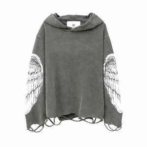 Sudadera con Capucha Extra Grande de Algodón para Hombre |   Logotipo de Lujo con Pedrería |   Ropa Urbana Estampada de Primavera OEM - Product Image 1