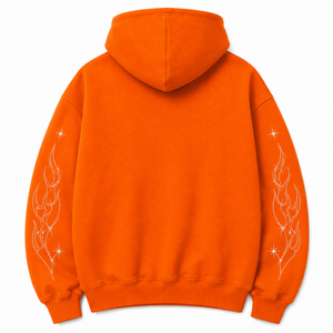 Sudadera Premium con Capucha de Invierno, con Pedrería Gráfica, de Algodón Grueso y Felpa, con Bolsillos, Estilo Oversize, Personalizable, Streetwear OEM - Product Image 2