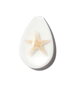 Starfish Real Specimen Plastic Cabochon Pear Shape Cut <b>Top</b> 33x22 mm White Flat Bottom for Crafts and Jewelry Making - Product Image 2