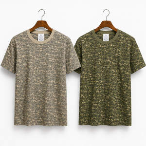 T-shirt pour homme tendance à imprimé camouflage numérique AOP, 100% coton, col rond, manches courtes, décontracté, pour l'extérieur, toutes saisons, OEM/ODM - Product Image 6