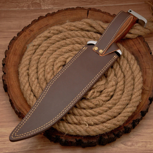 Couteau de chasse à lame fixe Pasha Enterprises Custom Damascus Long Clip Point, qualité industrielle, garantie 3 ans, manche en bois - Product Image 6