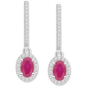 Pendientes de Plata de Ley 925 con Zafiro y Diamante, Disponibles con Esmeralda y Rubí, Joyería Fina - Product Image 4