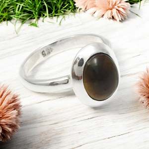Fine Quality 925 <b>Silver</b> Jewelry Geometric Oval Cut Black <b>Opal</b> Gemstone <b>Ring</b> Women Fashion Vintage Style Bohemian Jewelry - Product Image 1