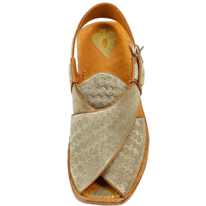 Peshawari Chappal Cross-Strap Genuine Leather Open Toe Breathable Buckle Closure Solid Lightweight Handmade Summer Fashion - Product Image 1