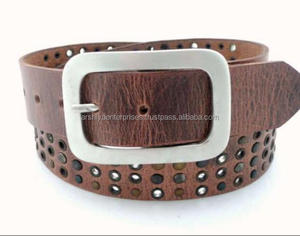 Nouveau élégant et décontracté fait à la main en cuir véritable classique hommes ceinture personnalisée pleine fleur en détresse en cuir véritable hommes ceinture - Product Image 2