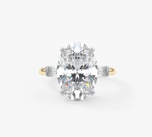 Bague de fiançailles en moissanite taille ovale, argent sterling 925 plaqué or jaune, solitaire élégant, luxe, pour mariage et anniversaire - Product Image 1