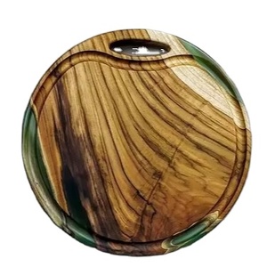 Juego de cuchillo de cocina y tabla de queso con incrustaciones de madera epoxi de resina ecológica, bandeja de corte Rectangular para verduras, frutas y queso - Product Image 1