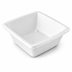 Tazón cuadrado biodegradable de bagazo de 5oz (150ml), blanco, desechable, para porciones pequeñas, tipo Dona Cup, vajilla ecológica para eventos de catering. - Product Image 6