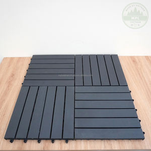 Carreaux de terrasse modernes à 6 lamelles en acacia gris pour balcon extérieur et cuisine-Techniques lisses - Product Image 2