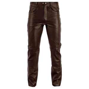 AZORES SPORTS <b>Men's</b> Customized Real <b>Leather</b> Casual Straight Winter <b>Pants</b> Full Customization Eco-Friendly Anti-Wrinkle High - Product Image 1