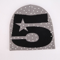 Bonnet INDEX avec strass numéro 5, design unisexe, style streetwear, bonnet d'hiver rose, noir, gris