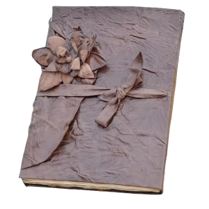 สมุดบันทึกหนังแท้ลายดอกไม้โบราณ ปกอ่อน ขนาดใหญ่ สไตล์วินเทจ ทำมือ ขอบฉีกแบบดั้งเดิม เหมาะสำหรับการอ่าน - Product Image 6