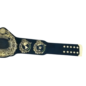 Ceinture de champion poids lourd, titre personnalisable en cuir, design noir et or, objet de collection de lutte haut de gamme - Product Image 3