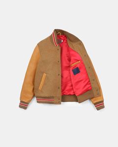 Blouson Bomber Varsity Personnalisé pour Femme en Laine et Cuir – Corps en Laine Premium, Manches en Cuir, Poignets Côtelés et Boutons Pression – Tendance - Product Image 5