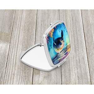 กระจกแต่งหน้าพกพาพับได้สำหรับผู้หญิงและเด็กผู้หญิง, กระจกพกพาสำหรับใช้ตกแต่งขนาดกะทัดรัดของขวัญ - Product Image 2