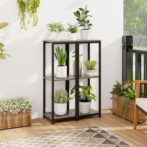 3-Tier Tall Metal Plant <b>Stand</b> <b>Corner</b> Wall Shelf with Anti-Tipping Device for Holding Plants - Product Image 3